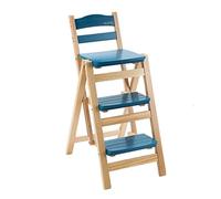 Escalera plegable de madera maciza resistente, escalera multifuncional de 3 peldaños para cocina, biblioteca, hogar y oficina, diseño portátil y duradero