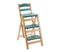 Escalera plegable de madera maciza resistente, silla de escalera multifuncional, escalera de acceso portátil, taburete de altura de mostrador para cocina, biblioteca, hogar y oficina