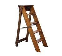 Escalera plegable de madera para adultos, diseño resistente y ahorra espacio para cocina y hogar, ideal para llegar a lugares altos