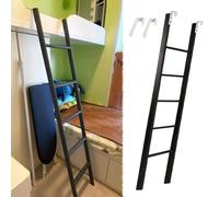 Escalera plegable de metal negro - Escalera ancha que ahorra espacio para uso doméstico y dormitorio - Altura ajustable 155-180 cm