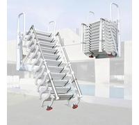 Escalera plegable de pared plegable de acero al carbono con reposabrazos, funcionamiento manual para un fácil acceso al ático