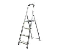 Escalera Plegable, Escalera 4 Peldaños, Escalera Aluminio, Escalera Profesional Carga 150Kg, Escalera Aluminio 4 Peldaños, Escaleras Plegables Altura de Trabajo 2,46M, Escalera 4 Peldaños Aluminio