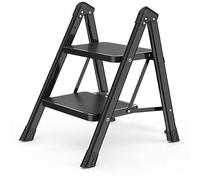 Escalera Plegable Escalera de 2/3/4/5 escalones, taburete plegable de aluminio con cómoda empuñadura retráctil, escalera ligera con pedal resistente antideslizante for el hogar, la cocina y la oficina