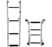 Escalera Plegable for Barcos, for Piscina de 3/4 escalones | telescópica for con construcción Acero Inoxidable y pasamanos for Piscinas, pontones, muelles más(4 Step)
