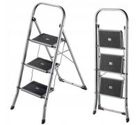 Escalera plegable KADAX de acero, escalera de mano con capacidad de carga...