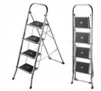 Escalera plegable KADAX de acero, escalera de mano con capacidad de carga...