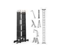 Escalera Plegable Multifuncional 7 en 1-Duoku-Ajustable con Barra de Equilibrio-Altura de Alcance 5,8 m-5 Escalas