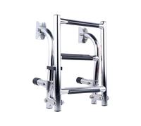 Escalera plegable para barco, accesorios de pontón de acero inoxidable de 2 + 1 escalón, escalera de embarque, para deportes acuáticos, buceadores, navegantes, casa de lago, natación, embarque