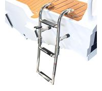 Escalera Plegable para Barcos - Accesorios para pontones de Acero Inoxidable de 2 + 1 escalones | Escalera de Mano para Piscina | para Deportes acuáticos Nadadores Buceadores Navegantes Lake House