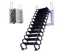 Escalera Plegable retráctil para altillo, Escalera Plegable de Pared con Estructura Estable, Escalera de Acero abatible para sótano/almacén/ático/azotea(9 Steps 230CM/90.5IN)