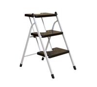 escalera plegable Taburete de escalera plegable de alta resistencia con almohadilla antideslizante, capaz de soportar hasta 120 kilogramos for uso en el hogar y la oficina. escalera(Noir,3 steps)