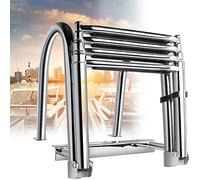 Escalera plegable telescópica de acero inoxidable 316 de 4 secciones, plataforma de natación fuera de borda, accesorios para yates de goma, balsa, kayak, piscina