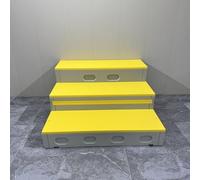 Escalera plegable y portátil para escenarios (modelo pequeño de 3 niveles), plataforma escalonada y gradas cónicas para coros; ideal para escuelas, iglesias, bodas y conciertos(Yellow)