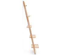 Escalera portaobjetos de madera de cedro 41,5 x 30 x 176 cm beige | Madera maciza de cedro, beige neutro, montaje sencillo, ahorra espacio