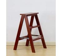Escalera portátil de Madera Maciza, Escalera Plegable para el hogar, Escalera Tipo Taburete, Escalera de Roble, Escalera Multifuncional de Tres peldaños B)/B