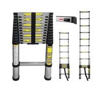 Escalera Quitable Hasta 3,8m Aluminio Telescópica 13 Niveles Plegable Nuevo