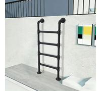 Escalera Recta de Tubo de Hierro Industrial, Escalera de Entrada para Pozo de Ventana del sótano y Loft del ático, litera, con Accesorios de Montaje(210cm/83in)