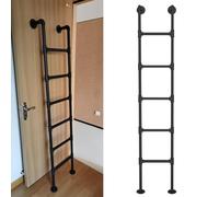 Escalera resistente de metal negro para desván de pared, para dormitorio, bibliotecas, almacenes, cubiertas, caravanas, barcos, capacidad de 330 libras (57 pulgadas/146 cm)
