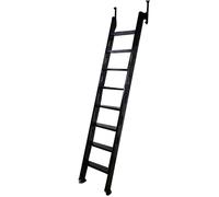 Escalera retráctil de escape de incendios, escalera recta de madera maciza con riel de metal, para áticos y sótanos, fácil de almacenar