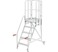 Escalera rodante con tarima eurokraft pro, galvanizada al horno
