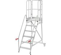 Escalera rodante con tarima eurokraft pro, galvanizada al horno