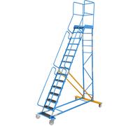 Escalera rodante con tarima eurokraft pro, pieza insertada en los peldaños, de goma acanalada