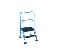 Escalera rodante con tarima eurokraft pro, plataforma y peldaños de goma acanalada