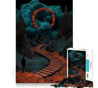 Escalera Surrealista al Cielo, Rompecabezas de 1000 Piezas para Adolescentes, Juguete para Ejercitar la Mente, Arte para Escapar la Calma, Regalo Original 38x26cm