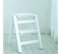 Escalera-Taburete Taburete con escalón, Silla de Escalera Plegable Madera Maciza, for el hogar, pequeña Ascenso Interior multifunción Dos escalones(C)