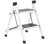 Escalera-Taburete Taburete de Doble propósito for el hogar al Aire Libre, Escalera Plegable 2 escalones, Dos, Banda Rodadura Antideslizante, Acero Seguridad(I)