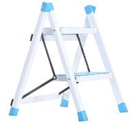 Escalera-Taburete Taburetes con escalones, Silla Escalera de 2, Plegable, Funda Goma Antideslizante, Lightwei portátil(Blue)
