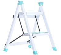 Escalera-Taburete Taburetes con escalones, Silla Escalera de 2, Plegable, Funda Goma Antideslizante, Lightwei portátil(Green)