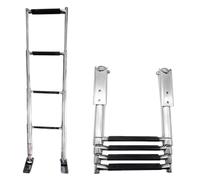 Escalera telescópica ajustable de acero inoxidable de 4 escalones for barco, pulida, for yate, 1 unidad