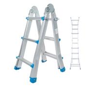 Escalera telescópica BMT-4X3-EXT de aluminio - hasta 2,9 metros, multiusos plegable - hasta 150 kg - articulada