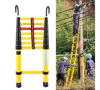 Escalera telescópica con aislamiento de fibra de vidrio con gancho, escalera extensible multiusos para reparación o rescate, escalera de electricista FRP para exteriores, carga 150 kg Estrella de luz