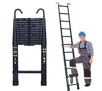 Escalera telescópica con Gancho, 6,2 m, de Aluminio, Escalera Extensible Extensible, Escalera de Aluminio Antideslizante, Multiusos, Capacidad de Carga de 150 kg
