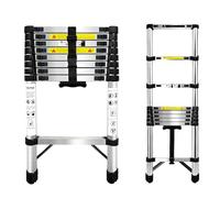 Escalera Telescópica de 2.6m,Escalera Plegable Acero Inoxidable,Escalera con Cierre de Seguridad con Patas Antideslizantes,Escalera Extensible,para Mantenimiento,Camping,DecoracióN MáXima 150 Kg