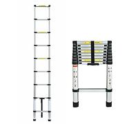 Escalera Telescópica de 2,6m, Escaleras Extensión Multiusos de Aluminio, Escalera Plegable Antideslizante para Bricolaje en El Jardín del Hogar, Capacidad de 330 libras/150 kg