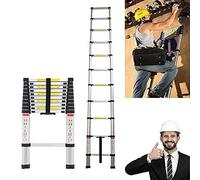Escalera Telescópica de 3,2M, Escaleras Plegable Portátil para El Hogar Diario, Escalera de Retracción un Botón, Antideslizante y Ligera, Capacidad de 150 KG