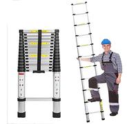 Escalera telescópica de 5 m, escalera plegable de aluminio, extensible, escalera deslizante de aluminio antideslizante, multiusos, capacidad de carga de 150 kg, EN131