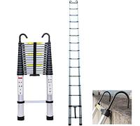 Escalera Telescópica de 6.2M, Escalera Plegable de Aluminio con 2 Ganchos, Extensibles Escalera Multifunción Portátil para Loft, Jardín, Capacidad Máxima 150 kg