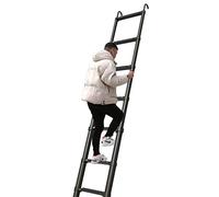 Escalera telescópica de 6,3 m, 2,3 m, aluminio negro, capacidad de carga de 150 kg, incluye ganchos y barra estabilizadora, extensión multiposición para uso doméstico y profesional