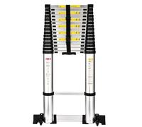 Escalera telescópica de 6.3 Metros con pies Antideslizantes, Escalera Plegable de Aluminio Ligero para altillos, Casas rodantes, Exteriores e Interiores, Capacidad de Carga de 150kg.Argentato