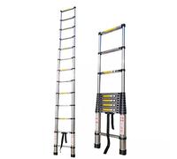 Escalera telescópica de 8 m/7 m/6,2 m/5 m/4,2 m/3,8 m/2,6 m, escalera profesional plegable resistente para techo de caravana, ático, uso al aire libre, capacidad de carga de 150 kg