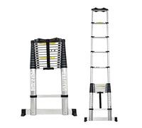 Escalera telescópica de 8 m, 7 m, 6 m, 5 m, 4 m, 3 m, 2 m, 1 m, extensible para áticos y uso al aire libre, capacidad de 330 kg, altura: 2,3 m, escalera plegable portátil para hogar y jardín