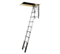 Escalera telescópica de altillo Giraffe (Número de peldaños: 9 ud., Carga soportada: 150 kg, Aluminio)
