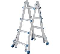 Escalera telescópica de Aluminio, 3,98 m, Ligera, 4 x 4, Multiusos, multifunción, Plegable en folleto