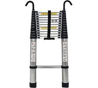 Escalera telescópica de aluminio de 2,6 m, 3,8 m, 5 m, 6,2 m, escalera plegable resistente con ganchos para tiendas de campaña, escalera de extensión portátil y ajustable para uso en exteriores