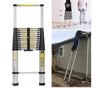 Escalera telescópica de aluminio de 2,6 m, escalera deslizante, escalera de aluminio, antideslizante, escalera extensible, 150 kg de capacidad de carga, EN131
