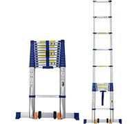 Escalera telescópica de aluminio resistente de 8 m, escalera de extensión de 26 pies para tiendas de campaña, caravanas, áticos y uso doméstico, capacidad de carga de 150 kg plegable para un fácil